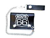 Portefeuille en cuir noir sur le thème de la Route 66